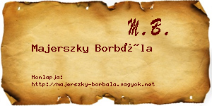 Majerszky Borbála névjegykártya